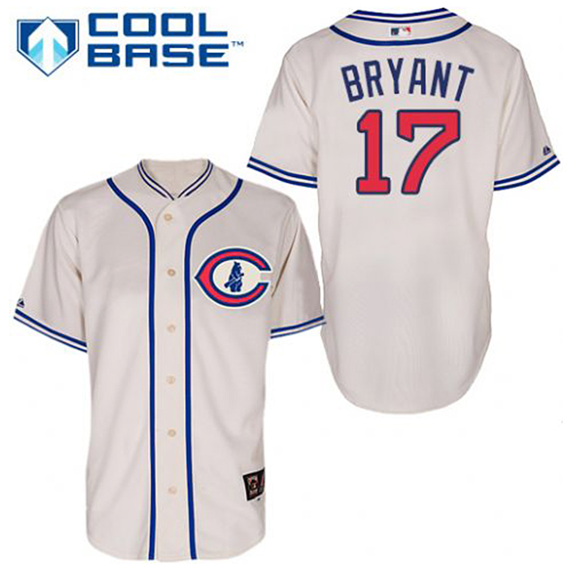 Chicago Cubs #17 Kris Bryant Cream 1929 Throwback Jersey