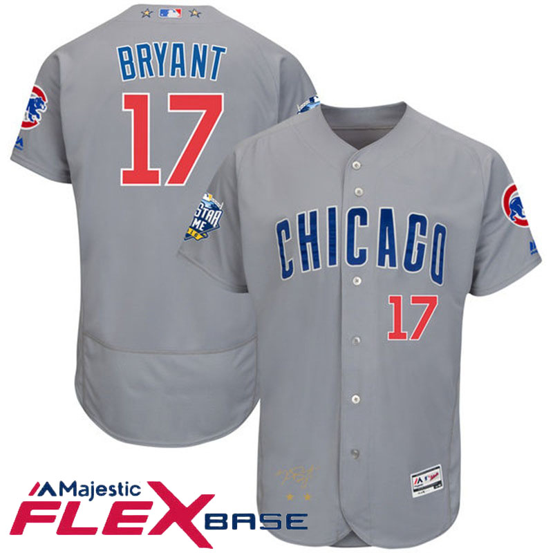 Chicago Cubs Kris Bryant #17 Majestic Gray 2016 MLB All-Star Game Signature Flex Base Jersey