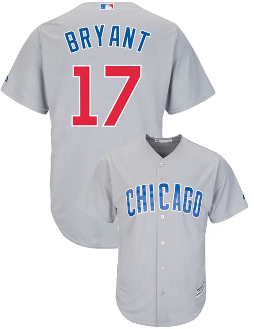 Chicago Cubs Kris Bryant #17 Gray Official Cool Base Jersey