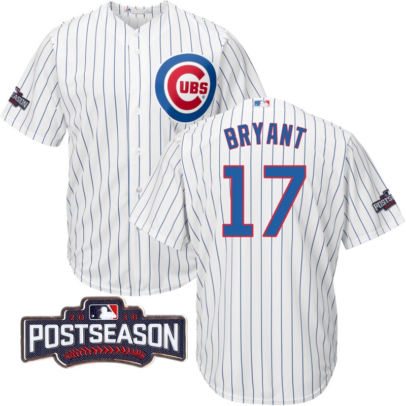 Chicago Cubs Kris Bryant #17 NL Central Division Champions White 2016 Postseason Patch Cool Base Jersey