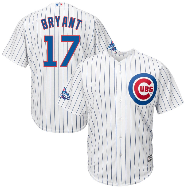 Chicago Cubs Kris Bryant #17 White 2016 World Series Champions Cool Base Jersey