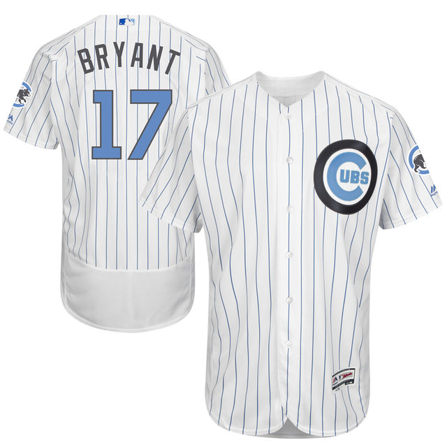 Chicago Cubs #17 Kris Bryant Majestic White Fashion 2016 Father's Day Flex Base Jersey