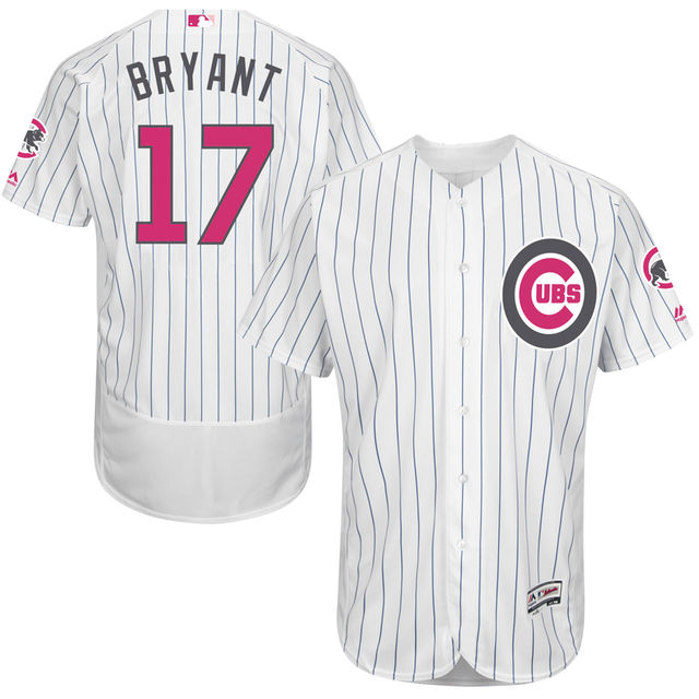 Chicago Cubs #17 Kris Bryant White Home 2016 Mother's Day Flex Base Jersey