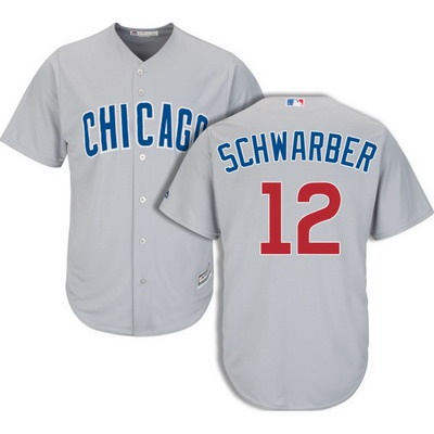 Chicago Cubs Kyle Schwarber #12 Gray Official Cool Base Jersey