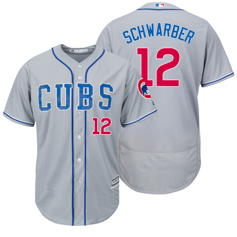 Chicago Cubs Kyle Schwarber #12 Gray Authentic Collection Flexbase Player Jersey