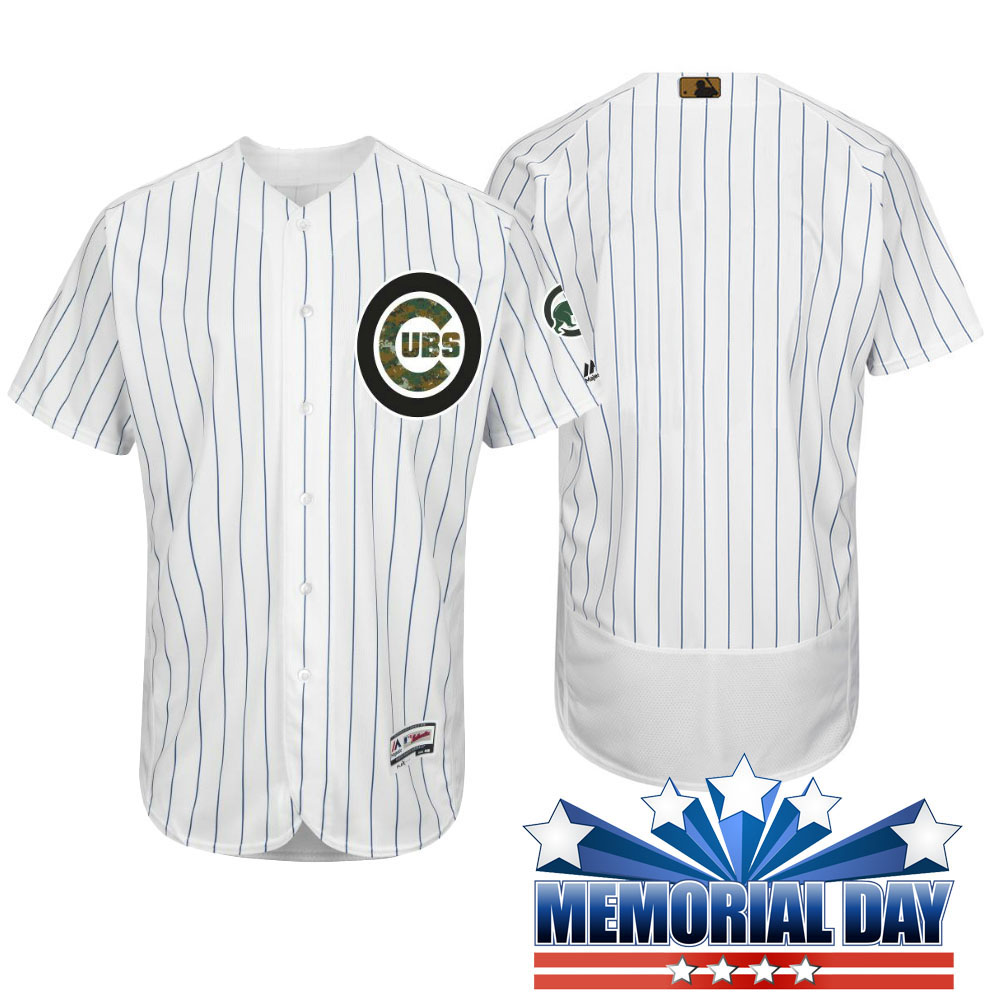 Chicago Cubs Memorial Day White Camo Flex Base Team Jersey