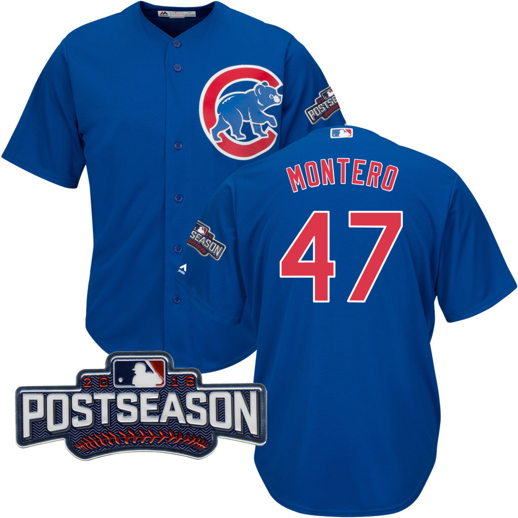 Chicago Cubs Miguel Montero #47 Royal 2016 Postseason Patch Cool Base Jersey