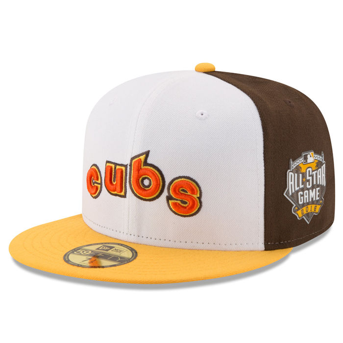 Chicago Cubs New Era White/Yellow Home Run Derby 2016 All-Star Game Patch Authentic Collection 59FIFTY Fitted Hat