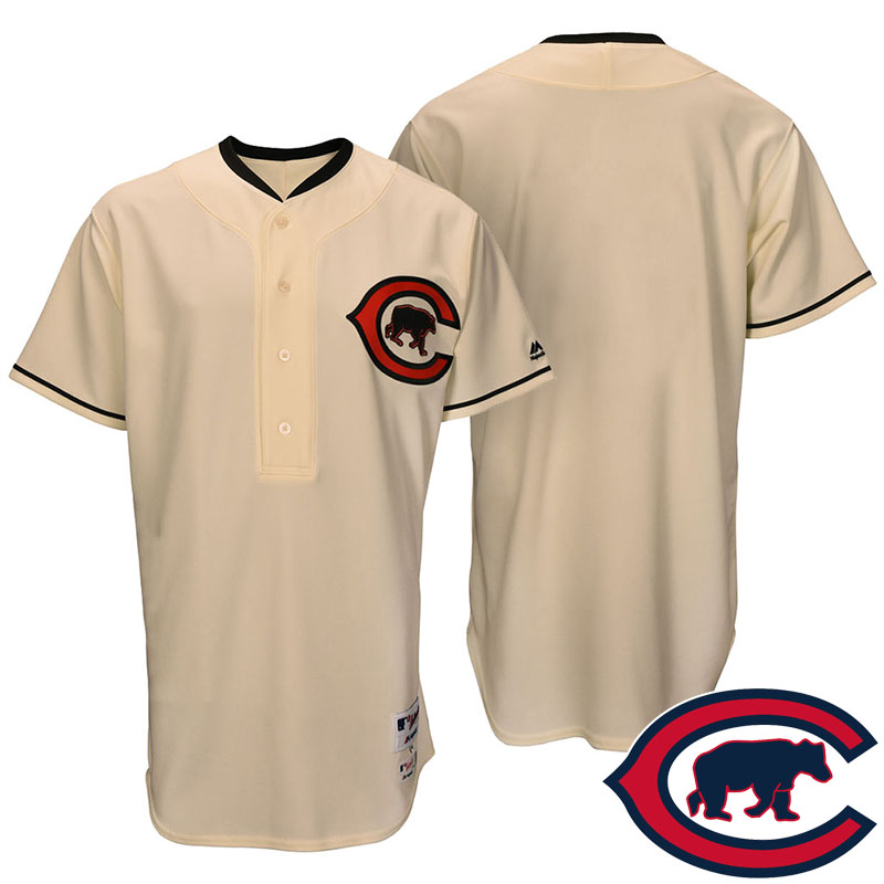 Chicago Cubs Tan Turn Back the Clock Throwback Team Jersey