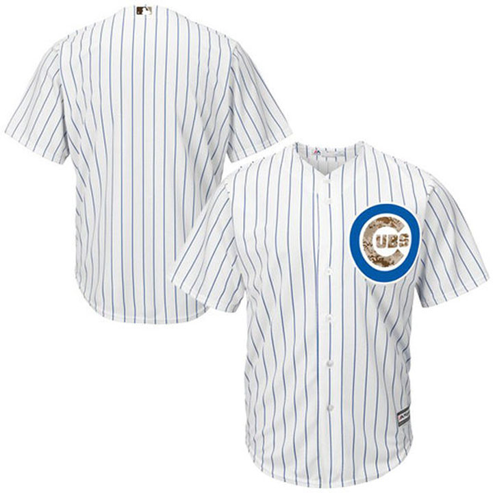 Chicago Cubs Majestic White Camo Home Memorial Day Team Jersey