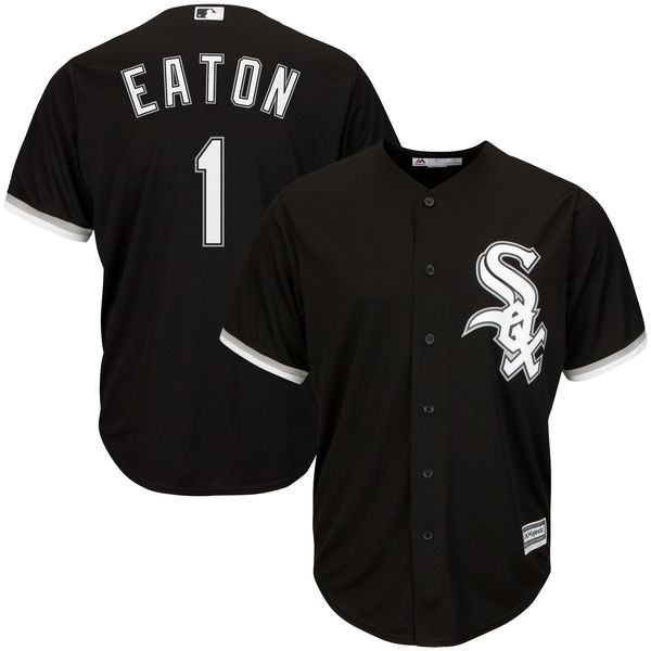 Chicago White Sox #1 Adam Eaton Majestic Black Official Cool Base Player Jersey