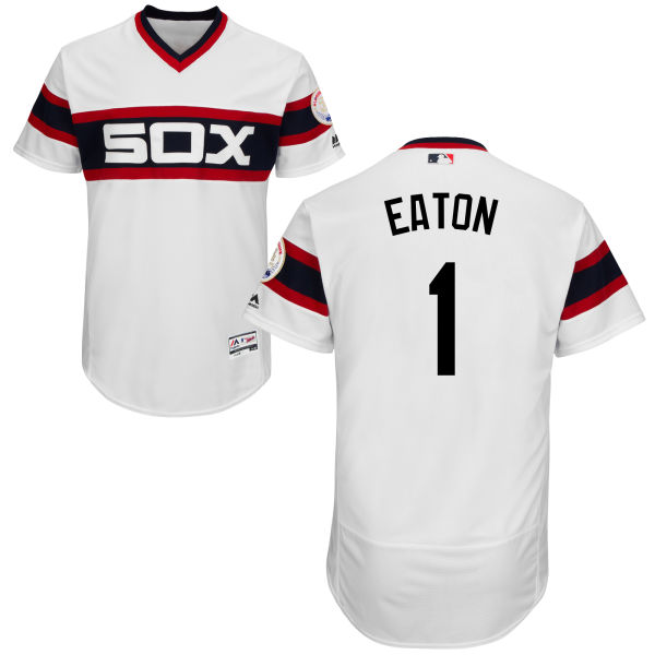 Chicago White Sox Adam Eaton #1 Majestic White Alternate Authentic Collection Flexbase Throwback Jersey