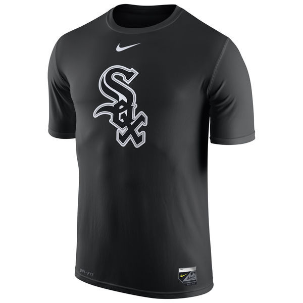 Chicago White Sox Black Legend Logo 1.5 Performance Dri-FIT T-Shirt