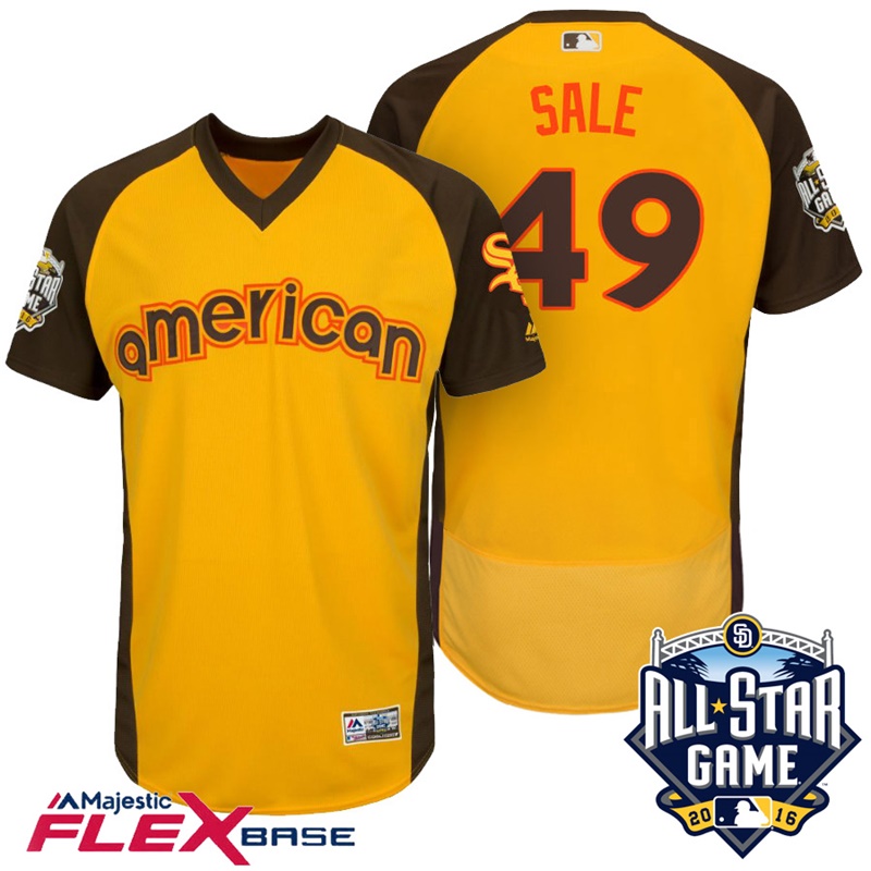 2016 MLB All-Star American Chicago White Sox Chris Sale #49 Yellow Home Run Derby Flex Base Jersey