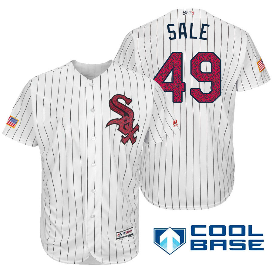 Chicago White Sox #49 Chris Sale White Stars & Stripes 2016 Independence Day Cool Base Jersey