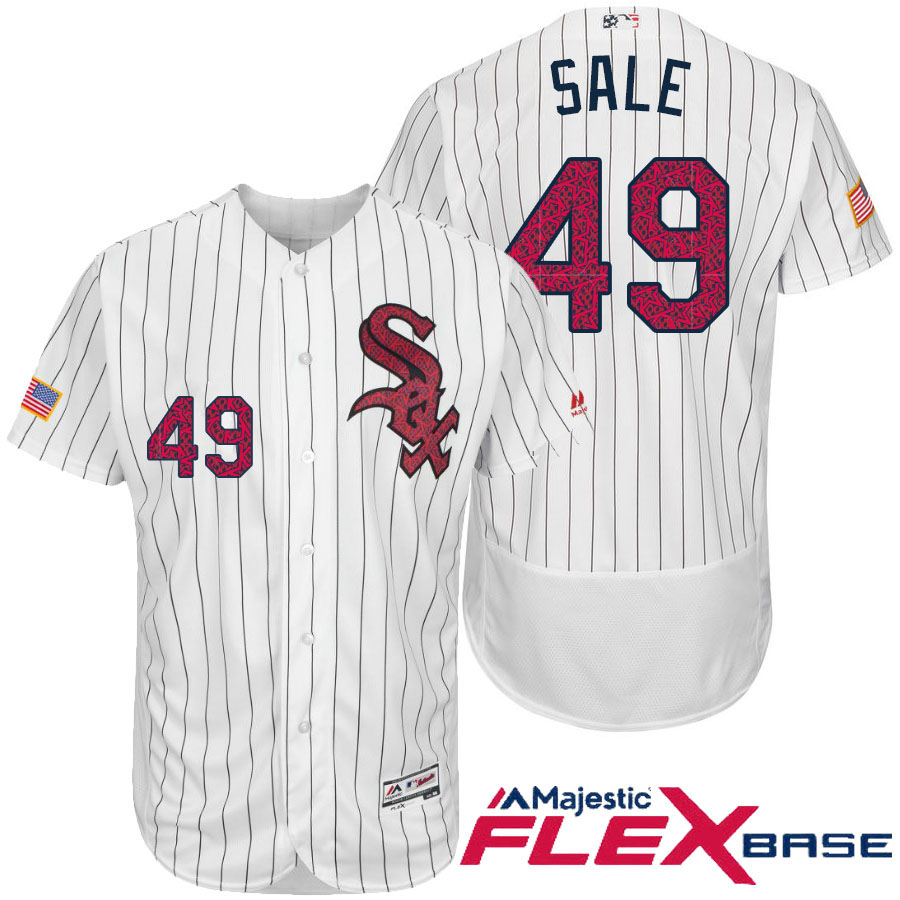 Chicago White Sox #49 Chris Sale White Stars & Stripes 2016 Independence Day Flex Base Jersey