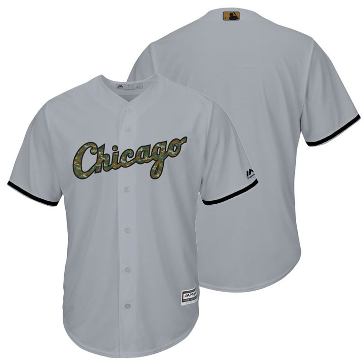 Chicago White Sox Gray Camo Fashion 2016 Memorial Day Cool Base Jersey