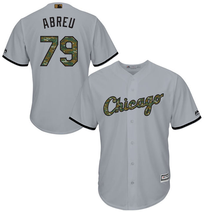 Chicago White Sox Jose Abreu #79 Gray Camo Fashion 2016 Memorial Day Cool Base Jersey