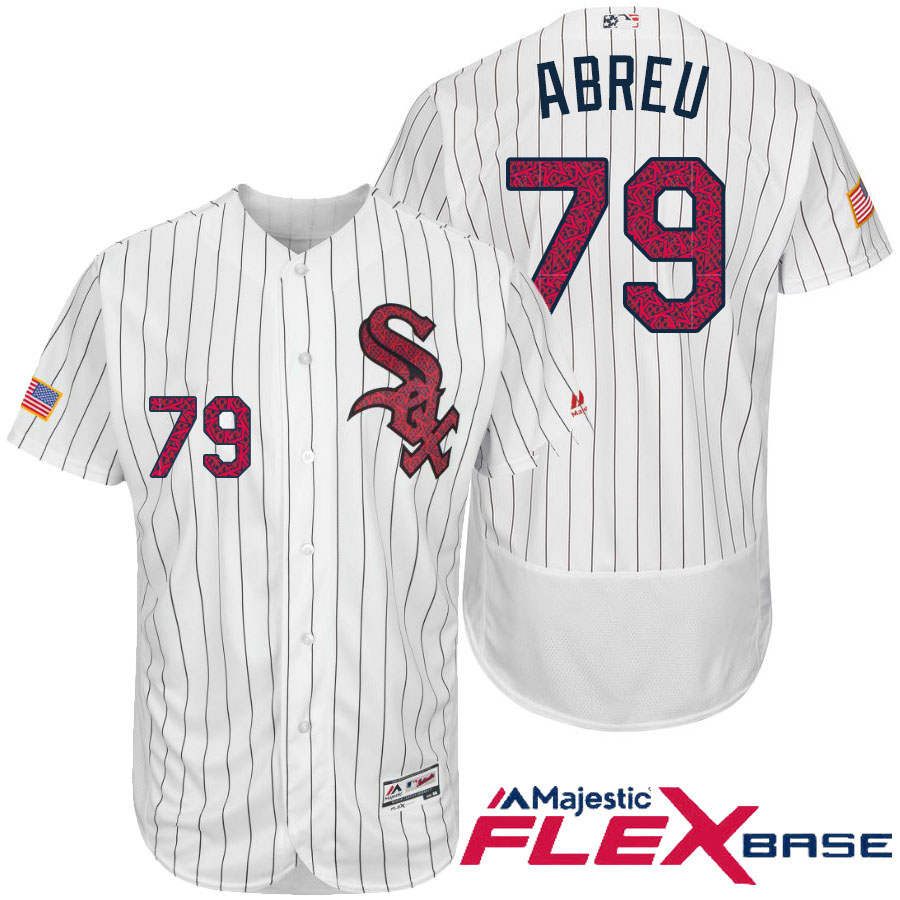 Chicago White Sox #79 Jose Abreu White Stars & Stripes 2016 Independence Day Flex Base Jersey