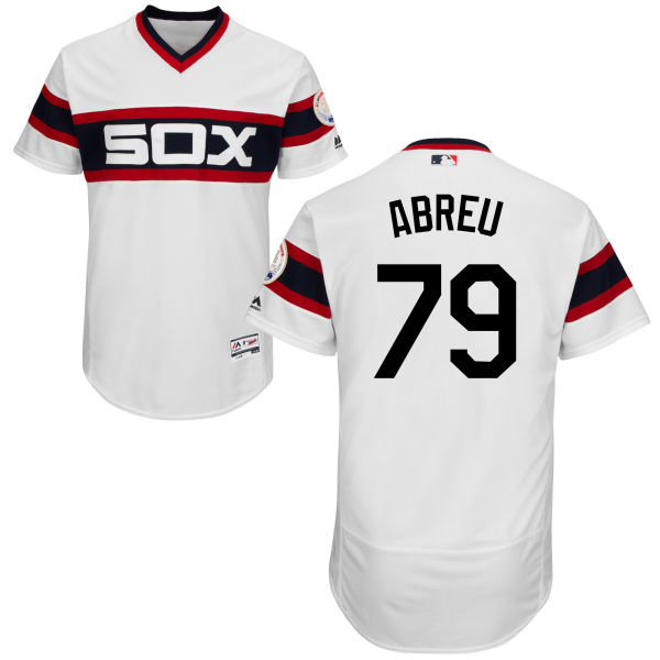 Chicago White Sox #79 Jose Abreu White Flexbase Authentic Collection Throwback Jersey