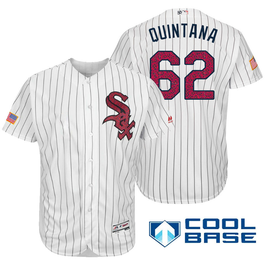 Chicago White Sox #62 Jose Quintana White Stars & Stripes 2016 Independence Day Cool Base Jersey