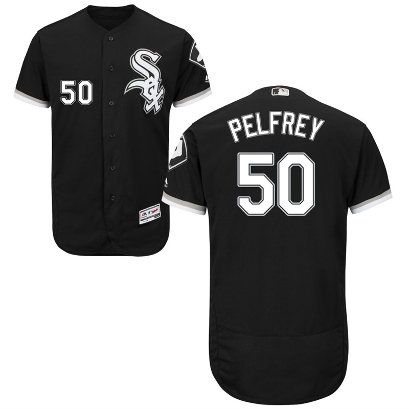 Men Chicago White Sox Mike Pelfrey #50 Black Alternate Flex Base Jersey