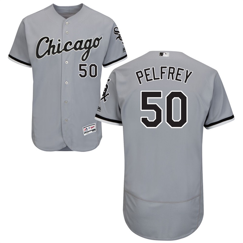 Men Chicago White Sox Mike Pelfrey #50 Gray Road Flex Base Jersey