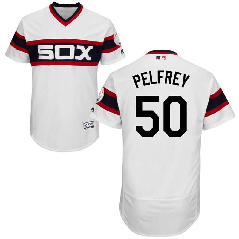 Men Chicago White Sox Mike Pelfrey #50 White Alternate Flex Base Jersey