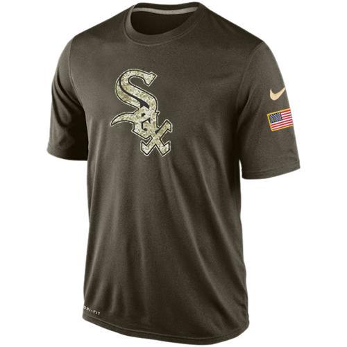 Chicago White Sox Olive Camo Team Logo Baseball T-Shirt