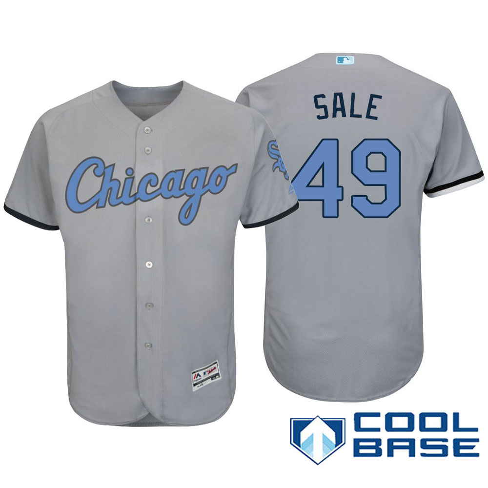 Chicago White Sox #49 Chris Sale Majestic Gray Fashion 2016 Father's Day Cool Base Jersey