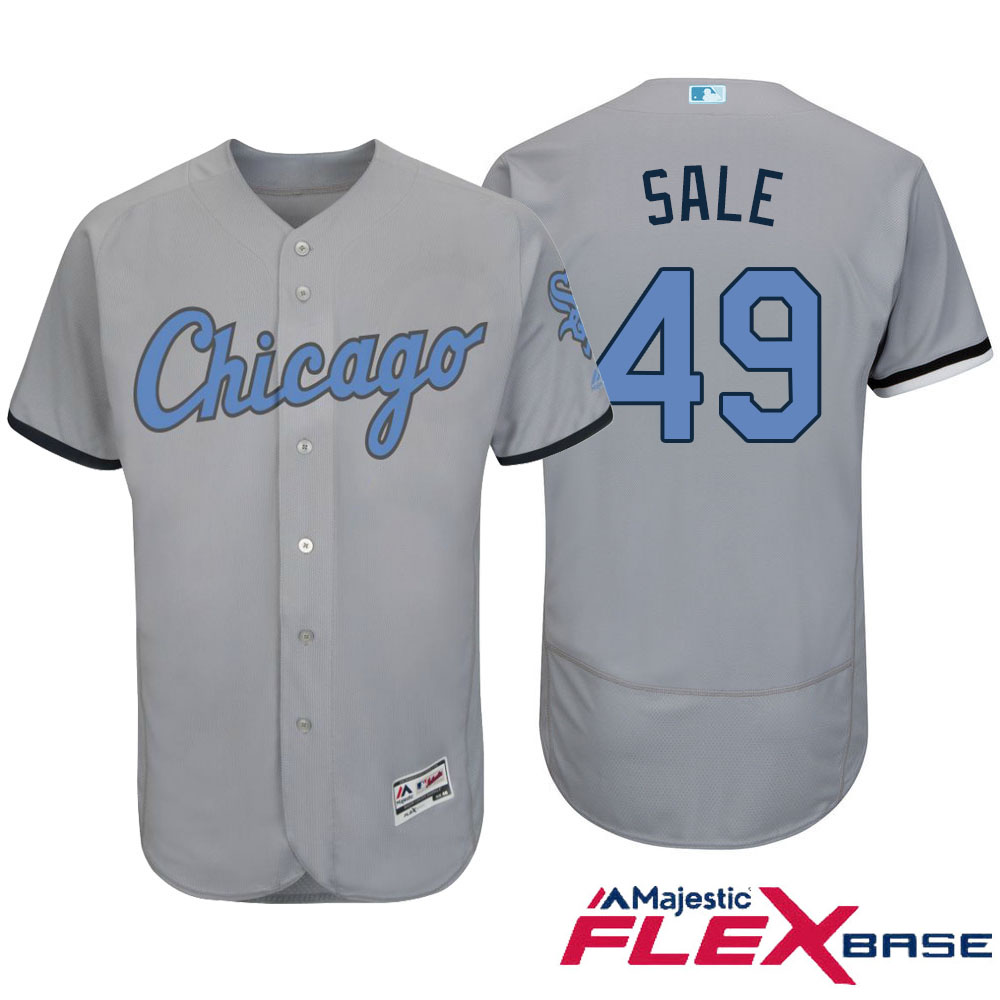 Chicago White Sox #49 Chris Sale Majestic Gray Fashion 2016 Father's Day Flex Base Jersey