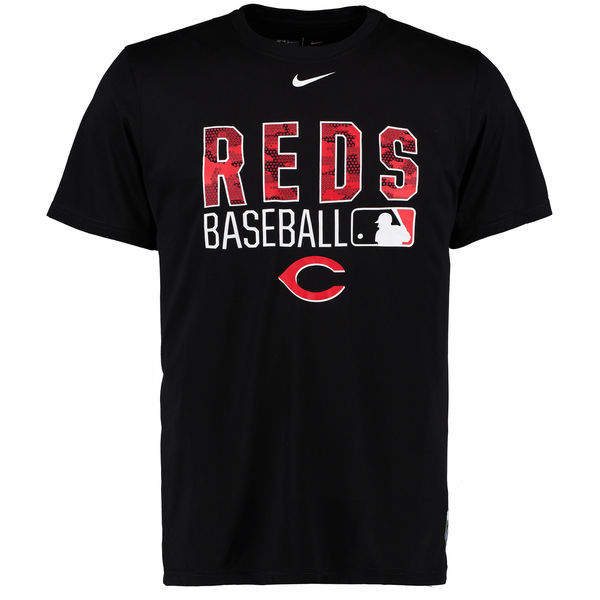 Cincinnati Reds Black Wordmark Issue Performance T-Shirt