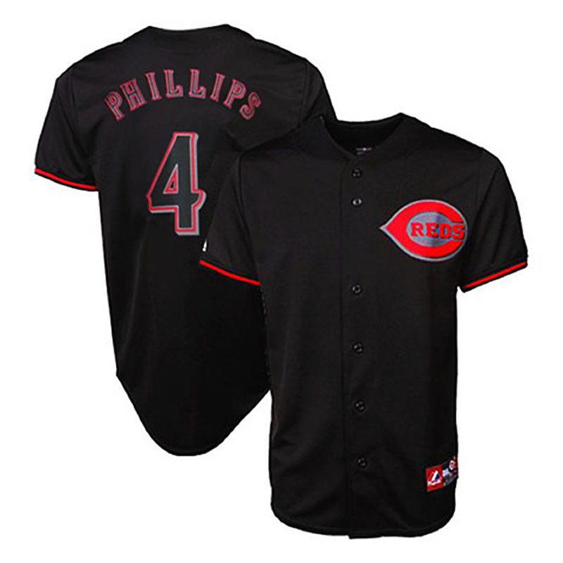 Cincinnati Reds #4 Brandon Phillips Black Fashion Jersey