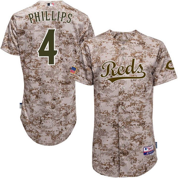 Cincinnati Reds Brandon Phillips #4 Camo 6300 Player Authentic Jersey