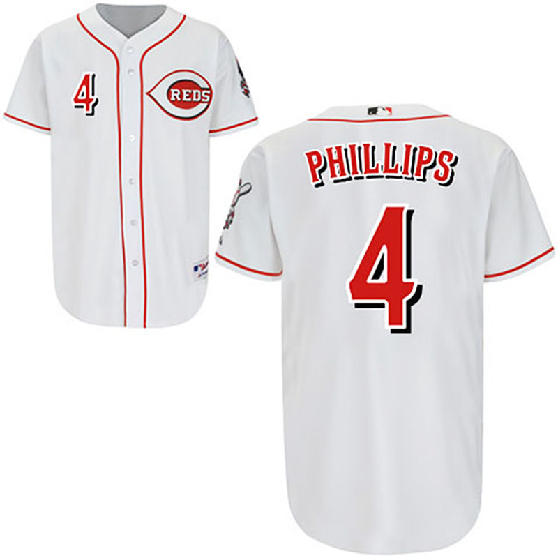 Cincinnati Reds #4 Brandon Phillips White Home Jersey