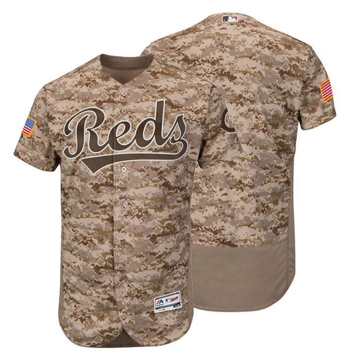 Cincinnati Reds Majestic Camo Flexbase Authentic Collection Team Jersey