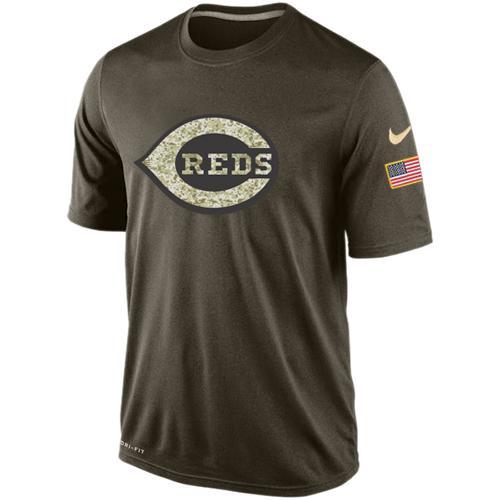 Cincinnati Reds Olive Camo Team Logo Baseball T-Shirt