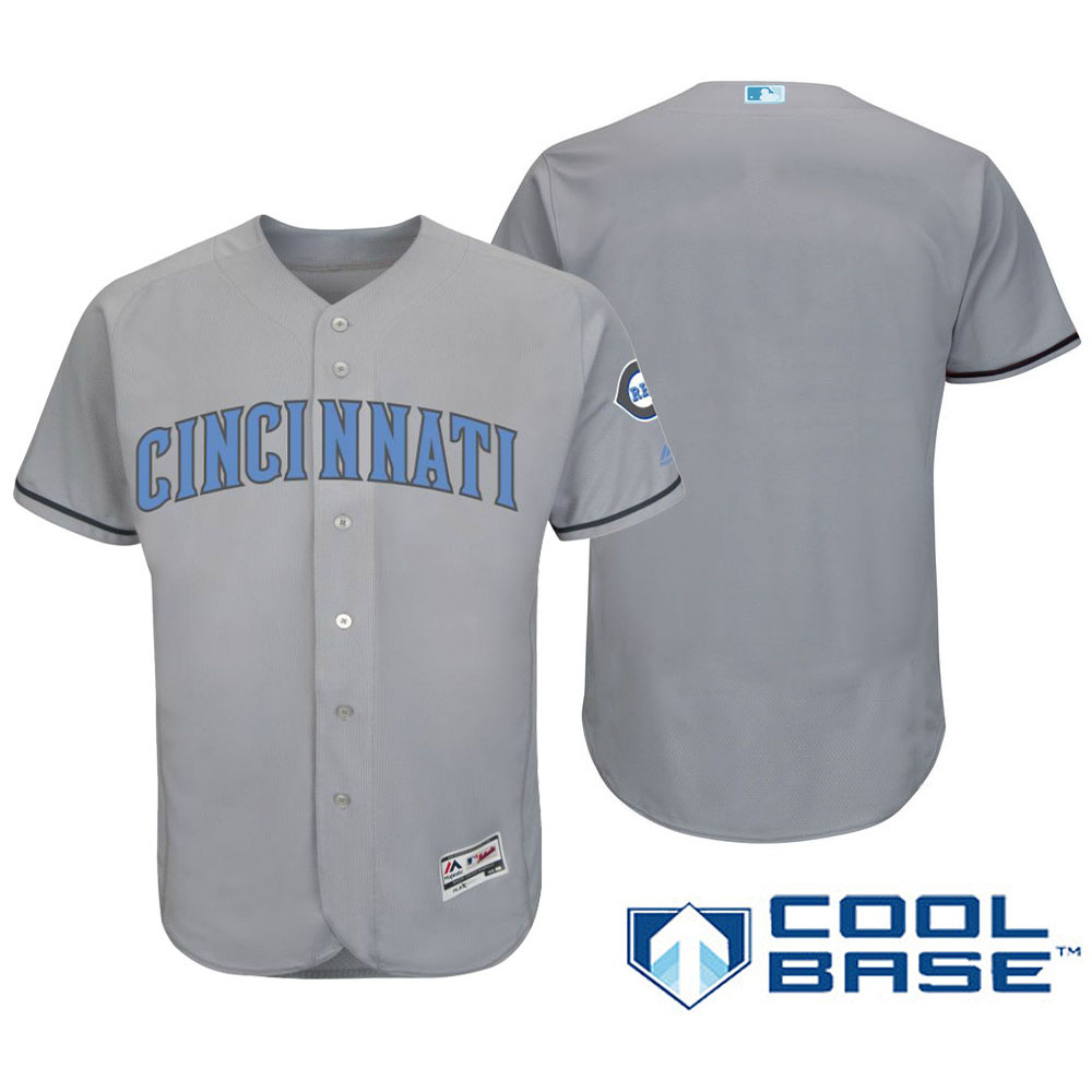 Cincinnati Reds 2016 Father's Day Gray Cool Base Team Jersey