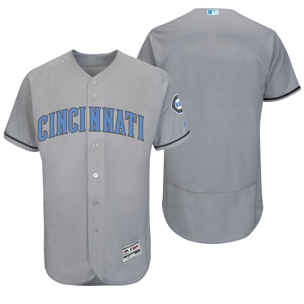 Cincinnati Reds 2016 Father's Day Gray Flex Base Team Jersey