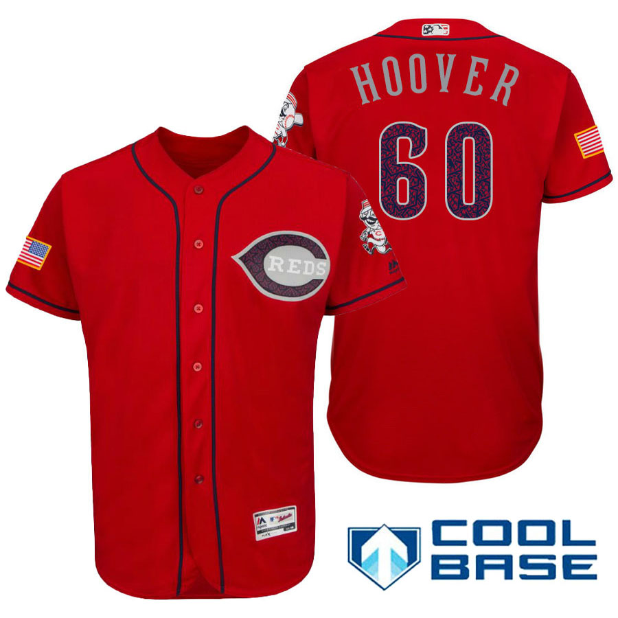 Cincinnati Reds #60 J.J. Hoover Red Stars & Stripes 2016 Independence Day Cool Base Jersey