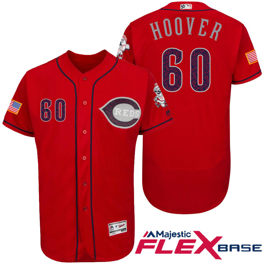 Cincinnati Reds #60 J.J. Hoover Red Stars & Stripes 2016 Independence Day Flex Base Jersey