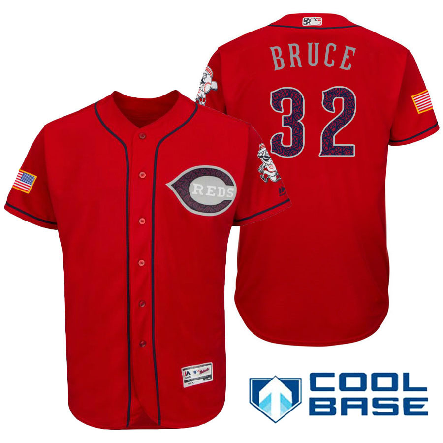 Cincinnati Reds #32 Jay Bruce Red Stars & Stripes 2016 Independence Day Cool Base Jersey