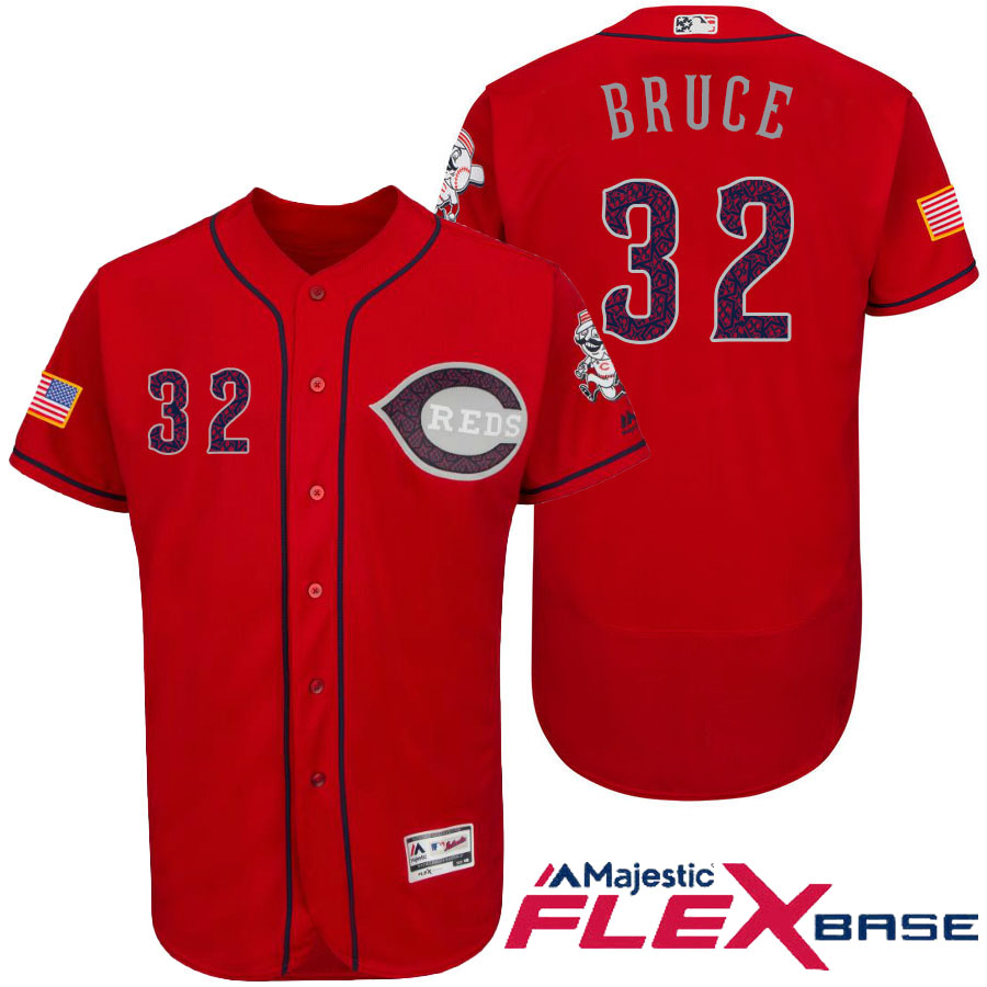 Cincinnati Reds #32 Jay Bruce Red Stars & Stripes 2016 Independence Day Flex Base Jersey