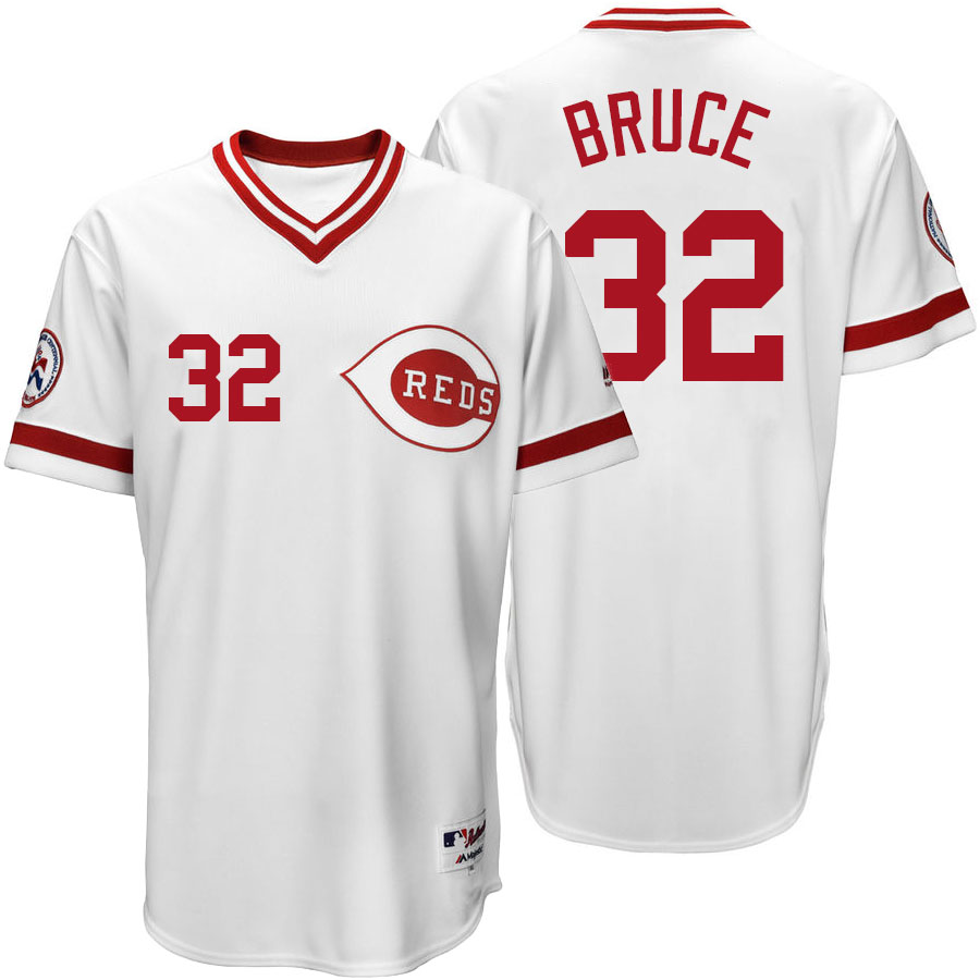 Cincinnati Reds Jay Bruce #32 Majestic White Authentic Turn Back the Clock Jersey