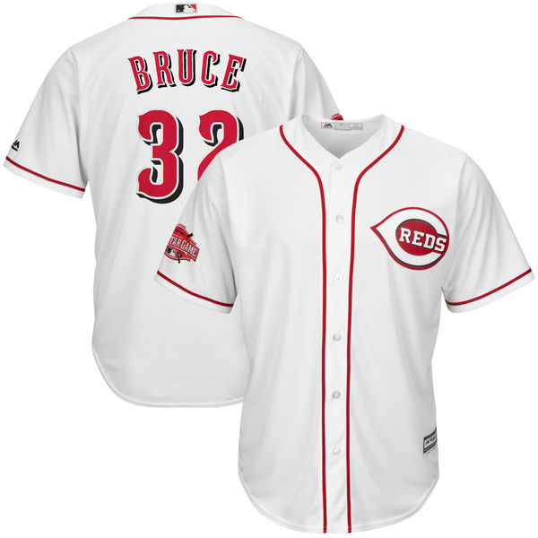 Cincinnati Reds #32 Jay Bruce Majestic White Official Cool Base Player Jersey