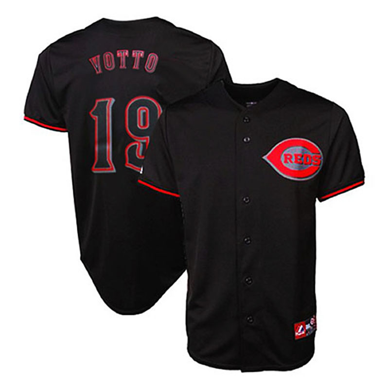 Cincinnati Reds #19 Joey Votto Black Fashion Jersey