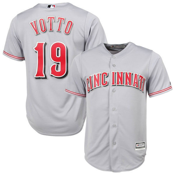 Cincinnati Reds #19 Joey Votto Majestic Gray Official Cool Base Player Jersey