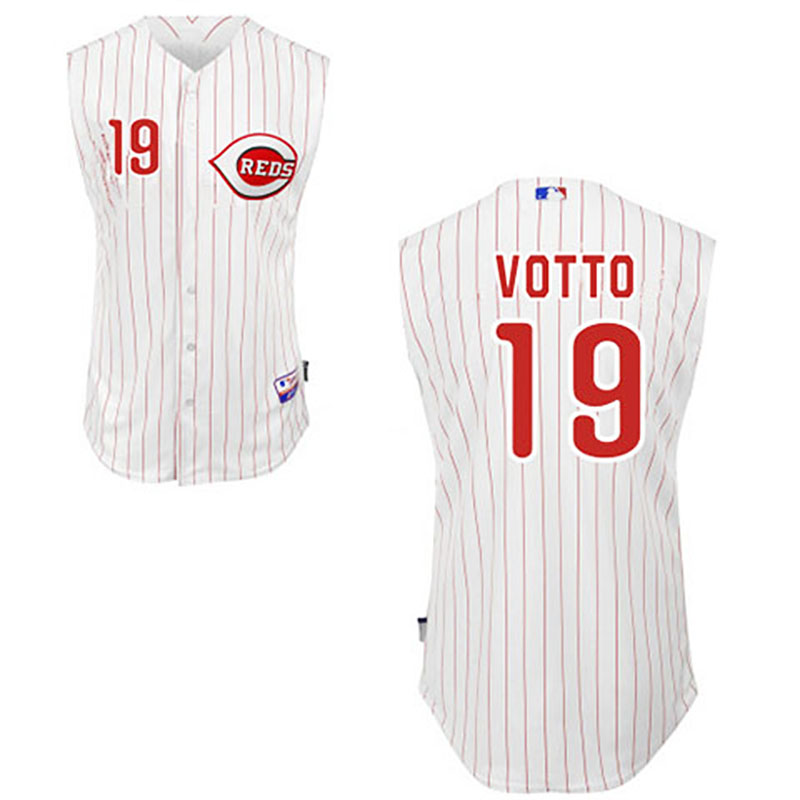 Cincinnati Reds #19 Joey Votto Vest Style White Jersey