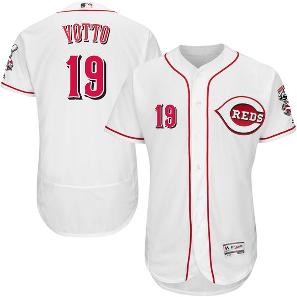 Cincinnati Reds #19 Joey Votto White Flexbase Authentic Collection Jersey