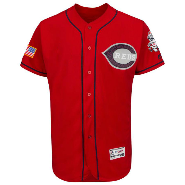 Cincinnati Reds Majestic Red 2016 Independence Day Stars & Stripes Flex Base Team Jersey